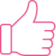 Pouce levé rose : Symbole d'approbation et de like positif Icône de main avec pouce levé rose vif, un geste d'approbation ou de like. Symbole positif pour l'accord et la validation.